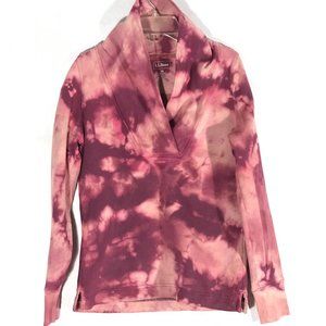Lands End Acid Wash Shirt XS Shawl Neck Tie Dye